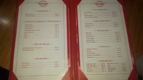 Konya uçak restoran menü fiyatları